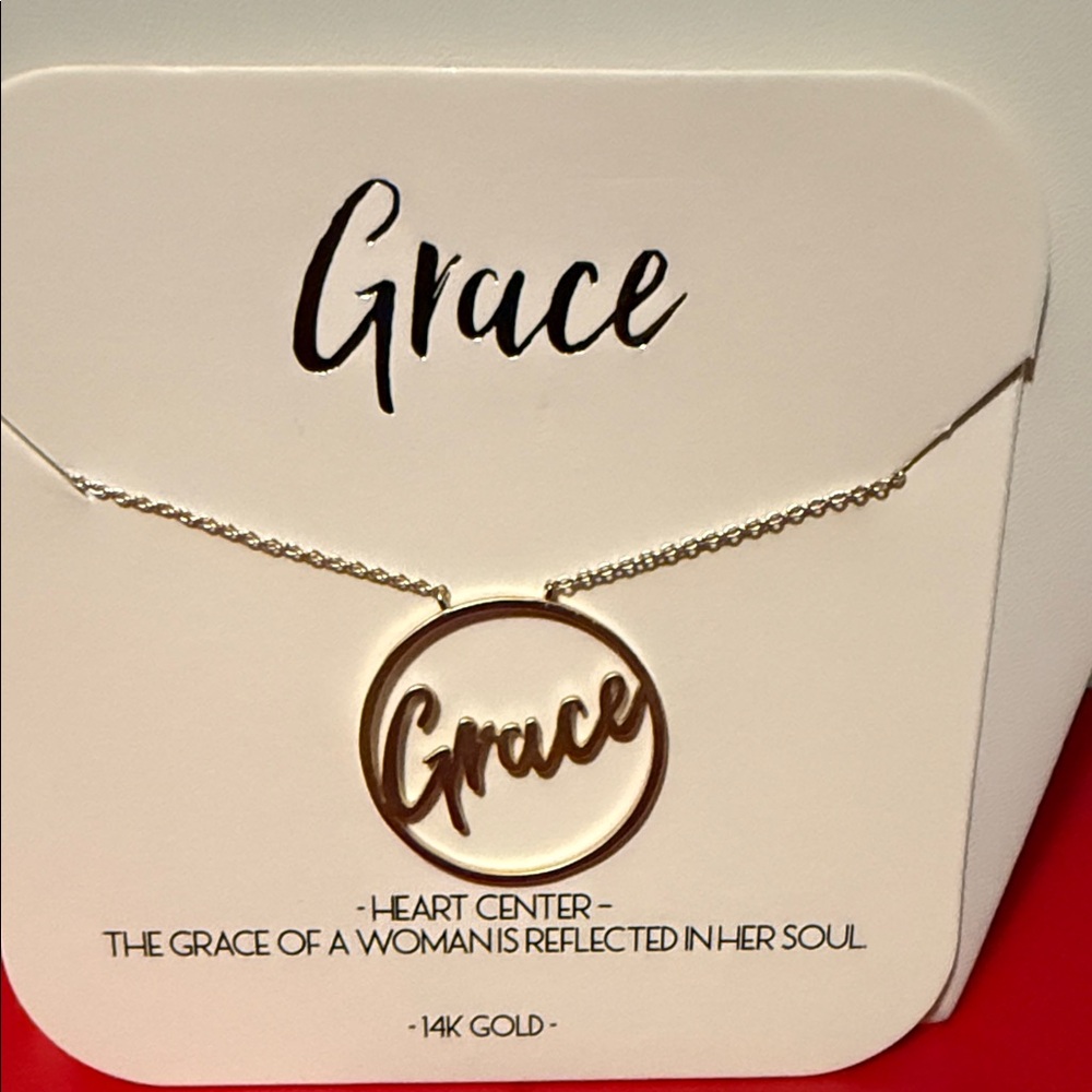 Grace Gold Script Circle Necklace
